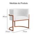 Ver imagem 7 de Poltrona Luana para Sala Base em Bronze Suede Cores - S.A Móveis DS Móveis Branco