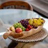 Fruteira Artesanal Esculpida em Madeira Teca Importada Bali - 2