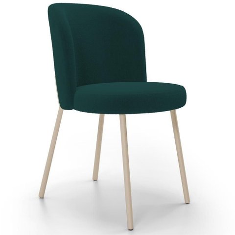 Cadeira para Sala de Jantar Cozinha Estofada Gavi Arena L02 Bouclê Verde - Lyam Decor