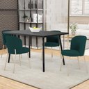 Ver imagem 2 de Cadeira para Sala de Jantar Cozinha Estofada Gavi Arena L02 Bouclê Verde - Lyam Decor