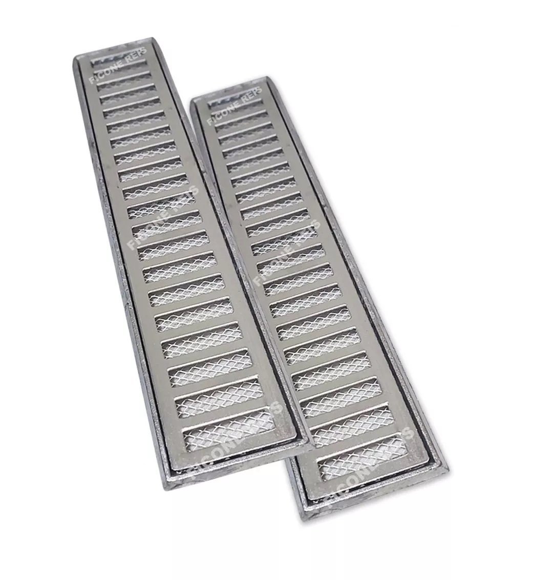 Kit 1 metro Grelha Pluvial 10X50 Alumínio Com Aro E Tela Anti Escorpião ( 2 peças 10x50) - 1