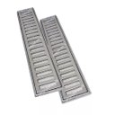 Ver imagem 1 de Kit 1 metro Grelha Pluvial 10X50 Alumínio Com Aro E Tela Anti Escorpião ( 2 peças 10x50)