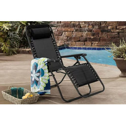 Cadeira Espreguiçadeira Gravidade Zero Praia Piscina Preta - 8 Cadeira Espreguiçadeira Gravidade Zero Praia Piscina Preta - 8