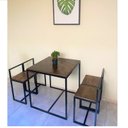 Ver imagem 3 de Conjunto Mesa 4 Cadeiras Pequena Madeira Imbuia Industrial Wood Box