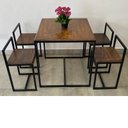 Ver imagem 4 de Conjunto Mesa 4 Cadeiras Pequena Madeira Imbuia Industrial Wood Box