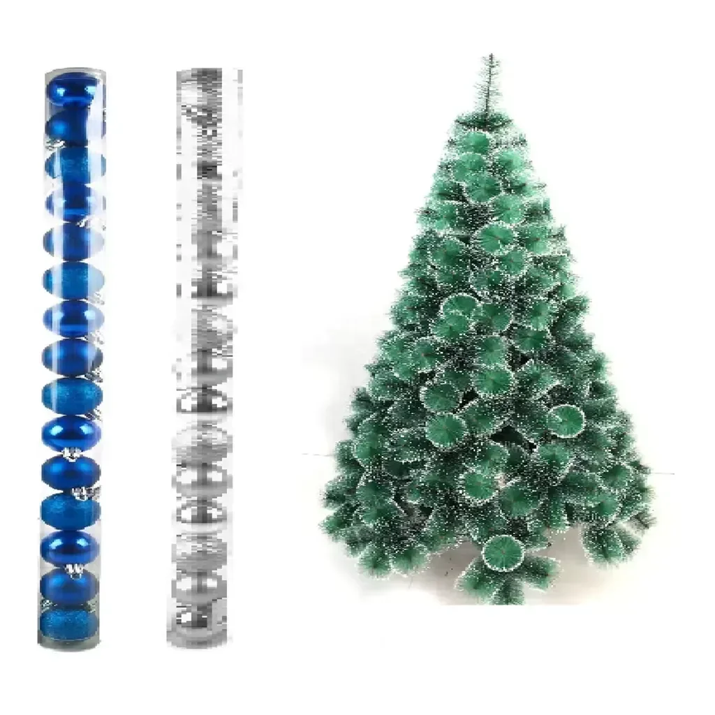 Arvore de Natal Pinheiro Nevada 1,2 Metros 90 Galhos com Enfeites