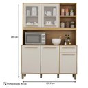Ver imagem 3 de Armário de Cozinha Rubi Cinamomo Off White - Valdemóveis