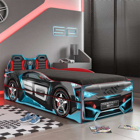 Bicama Infantil Carro Esportivo Tornado Fun com Neon e Luzes - Pura Magia
