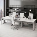 Ver imagem 1 de Plataforma de Trabalho 6 Pessoas 360cm x 120cm Pé Metal Cinza F5 Office