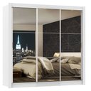 Ver imagem 2 de Guarda-Roupa Casal Madesa Mônaco 3 Portas de Correr de Espelho Branco Cor:Branco