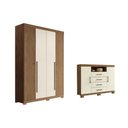 Ver imagem 1 de Quarto Completo Modu +Cômoda QC327 Jatoba/Areia - Santos Andirá