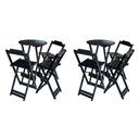 Ver imagem 1 de Kit 2 Conjuntos de Mesa Bistrô Dobravel em Madeira Maciça com 3 Banquetas Altas - Preto