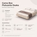 Ver imagem 3 de Cama Box Casal Osaka Flutuante Estilo Japonesa 138x188 Base Estofada Bouclê Bege - Desk Design
