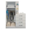 Ver imagem 4 de Guarda-roupa Infantil Hora de Aventura com Cômoda 2 Portas 4 Gavetas Branco - Panorama Móveis