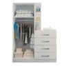 Guarda-roupa Infantil Hora de Aventura com Cômoda 2 Portas 4 Gavetas Branco - Panorama Móveis - 4