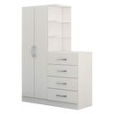 Ver imagem 3 de Guarda-roupa Infantil Hora de Aventura com Cômoda 2 Portas 4 Gavetas Branco - Panorama Móveis
