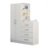 Guarda-roupa Infantil Hora de Aventura com Cômoda 2 Portas 4 Gavetas Branco - Panorama Móveis - 6