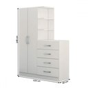 Ver imagem 5 de Guarda-roupa Infantil Hora de Aventura com Cômoda 2 Portas 4 Gavetas Branco - Panorama Móveis