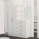 Ver imagem 2 de Guarda-roupa Infantil Hora de Aventura com Cômoda 2 Portas 4 Gavetas Branco - Panorama Móveis