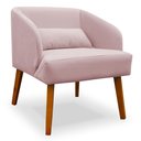 Ver imagem 1 de Poltrona Decorativa com Puff Virgínia Veludo Rosê - Montanaris Decor Md Montanaris Decor