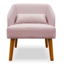 Ver imagem 3 de Poltrona Decorativa com Puff Virgínia Veludo Rosê - Montanaris Decor Md Montanaris Decor
