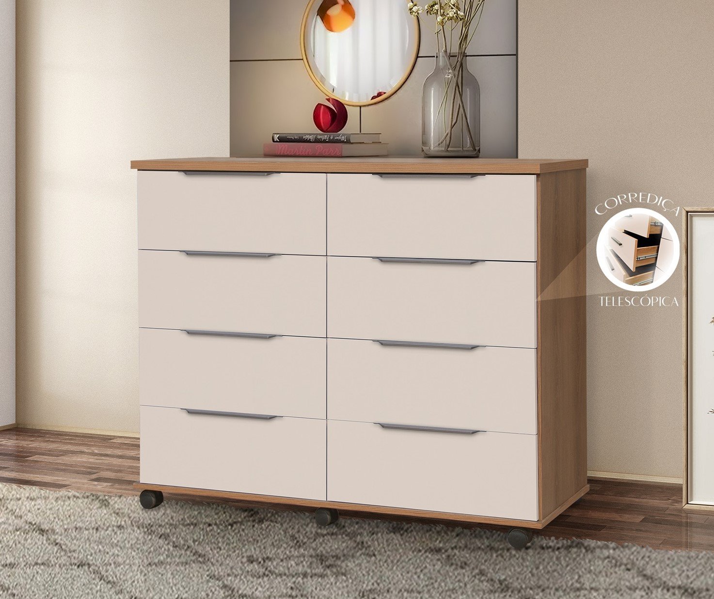 Comoda Rack Comoda 8 Gavetas Athenas - Rud Rack | MadeiraMadeira