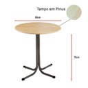 Ver imagem 4 de Mesa de Jantar Redonda 80cm Pinus com 4 Cadeiras Estofada Cinza