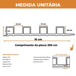 Painel Ripado Madeira PVC 2,9m X 16cm Open Star - 4