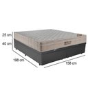Ver imagem 6 de Cama Box Baú Queen Sintético Bipartido + Colchão Airtech Molas Ensacadas 65x158x198 Cor:cinza