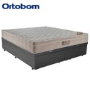 Ver imagem 3 de Cama Box Baú Queen Sintético Bipartido + Colchão Airtech Molas Ensacadas 65x158x198 Cor:cinza