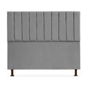 Ver imagem 2 de Kit Cabeceira + Calçadeira Baú Cancun Casal 140cm Suede - Ecotec Decor:Cinza