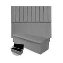 Ver imagem 1 de Kit Cabeceira + Calçadeira Baú Cancun Casal 140cm Suede - Ecotec Decor:Cinza