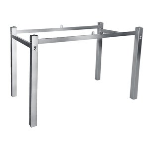 Pé de Mesa Cromada Valência Tampo Vidro 1,20 Sala Jantar Ql