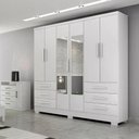 Ver imagem 4 de Guarda Roupa Encant 6 Portas 6 Gavetas 1 Espelho Cor:branco