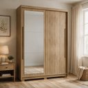 Ver imagem 6 de Guarda-Roupa Doha Intense Solteiro com Espelho MDF 2 Portas de Correr Espaçoso Dormitório Elegante:N