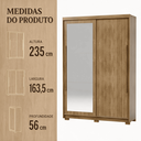 Ver imagem 2 de Guarda-Roupa Doha Intense Solteiro com Espelho MDF 2 Portas de Correr Espaçoso Dormitório Elegante:N