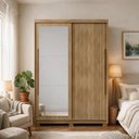 Ver imagem 5 de Guarda-Roupa Doha Intense Solteiro com Espelho MDF 2 Portas de Correr Espaçoso Dormitório Elegante:N