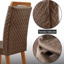 Ver imagem 5 de Mesa de Jantar Eloise 90cm Tampo MDF Vidro Canto Copo com 4 Cadeiras Aline