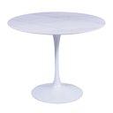 Ver imagem 1 de Mesa Saarinen Redonda Carrara 100cm - Base Branca