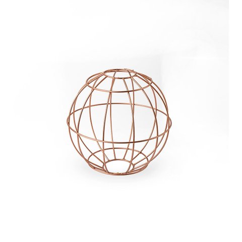 Globo de Ferro Rose Gold Peça Decorativa Estilo Moderno