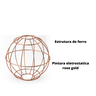 Globo de Ferro Rose Gold Peça Decorativa Estilo Moderno - 5