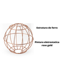 Ver imagem 5 de Globo de Ferro Rose Gold Peça Decorativa Estilo Moderno