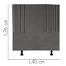 Cabeceira Estofada Grécia 140CM Casal Suede Cinza Escuro - D A DECOR - 3