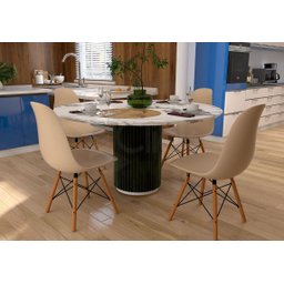 Kit 4 Cadeiras Eames Fendi com Pés de Madeira Decorativas Eiffel Charles AJL STORE kit Cadeira - 2