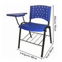 Ver imagem 3 de Kit 10 Cadeiras Plásticas Universitárias Prancheta Plástica com Porta Livros - Cor Azul - Realplast