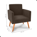 Ver imagem 2 de Conjunto Poltronas e Puff Anari Veludo Marrom
