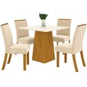 Ver imagem 2 de Mesa de Jantar 4 Lugares Carina Nature/off White/linho Se79 - Pnr Móveis