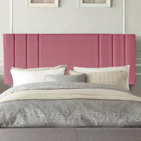 Painel Estofada Grécia 195CM King Suede Rosa - D A DECOR