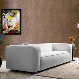 Sofá Cecília Orgânico 2 Lugares 160cm Sala de Estar  Linho Cinza Claro - INCASA DECOR - 4