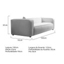 Ver imagem 6 de Sofá Cecília Orgânico 2 Lugares 160cm Sala de Estar Linho Cinza Claro - INCASA DECOR